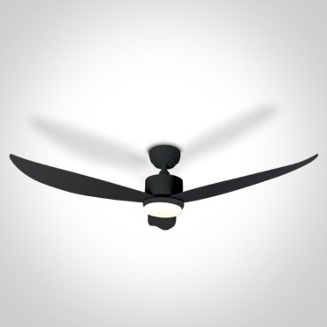 ONE Light Black Body - Deckenventilator mit Licht und Fernbedienung - Ø 132 x 35 cm - 22W LED inkl. - schwarz