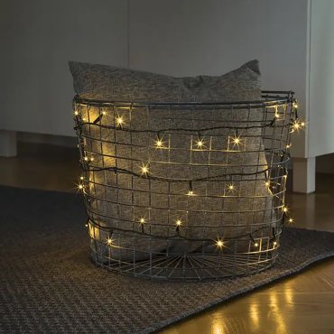 Konstsmide Weihnachtsbeleuchtung - Micro LED Lichterkette - 693cm - 50 Stück - dunkelgrün