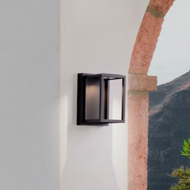 Nova Luce Prive - Außenwandleuchte - 12 x 19 x 14 cm - 14W LED inkl. - IP65 - Sand schwarz