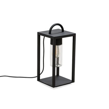 Konstsmide Bologna - Tischleuchte mit Stecker - 20 x 45,5 x 20 cm - IP44 - schwarz