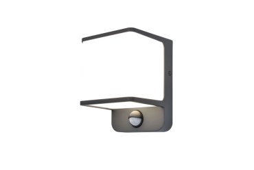 Lutec Doblo – Außenwandleuchte mit Bewegungsmelder – 10,3 x 11 x 14,6 cm – 14W LED inkl. – IP54 – dunkelgrau
