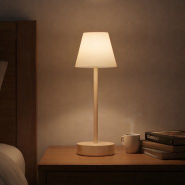 New Garden Lola Slim 30 - wiederaufladbare Tischleuchte mit Touch-Dimmer - Ø 11 x 32 cm - 1.9W dimmbare LED inkl. - IP44 - gold - weiße Lichtfarbe