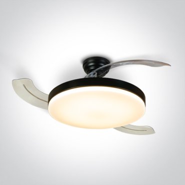 ONE Light Transparent Blades - Deckenventilator mit Licht und Fernbedienung - Ø 105 x 33 cm - 32W LED inkl. - schwarz