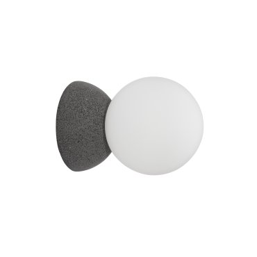 Nova Luce Zero - Wandleuchte - 10 x 14 x 10 cm - grau und opal