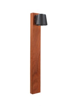 Leuchtenkönig Padauk Teichos - Pollerleuchte - 15 × 8,8 × 70 cm + 30 cm Fuß - IP54 - Schwarz und Padauk