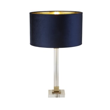 Searchlight Scarborough - Tischleuchte - Ø 40 x 67 cm - Messing, Gold und Marineblau