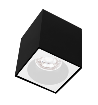 Century Italia Essenza Cube - Aufbaustrahler 1L - 9,6 x 9,6 x 10,2 cm - weiß und schwarz