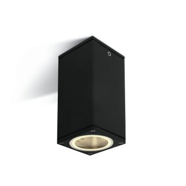 ONE Light GU10 Dark Light Outdoor - Außen-Deckenleuchte - 6,2 x 6,2 x 13,5 cm - IP54 - schwarz