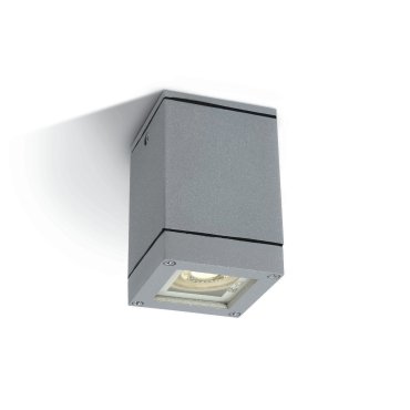 ONE Light GU10 Outdoor Cubes - Deckenleuchte für den Außenbereich - 6,3 x 6,3 x 9,8 cm - IP54 - grau
