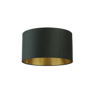 Searchlight Drum Shade - lampenschirm - Ø 50 x 28 cm - dunkelgrün und gebürstetes gold