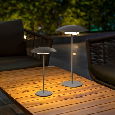 New Garden Sardinia 30 - wiederaufladbare Tischleuchte - Ø 15 x 16 cm / Ø 15 x 28 cm - 3.5W dimmbare LED inkl. - IP44 - anthrazit