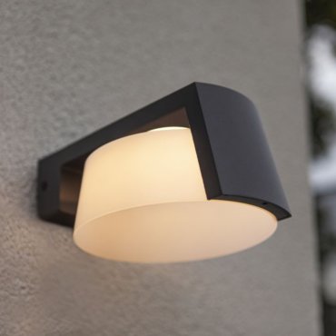 Lutec Moon - Außenwandleuchte - 21,7 x 16 x 9,6 cm - 11,1W - IP44 - dunkelgrau