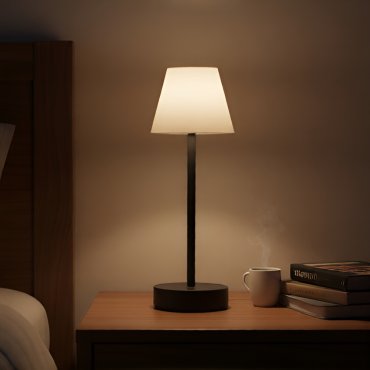 New Garden Lola Slim 30 - wiederaufladbare Tischleuchte mit Touch-Dimmer - Ø 11 x 32 cm - 1.9W dimmbare LED inkl. - IP44 - anthrazit - weiße Lichtfarbe