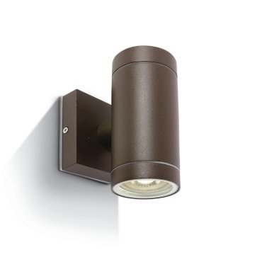 ONE Light GU10 Outdoor Cylinders - Außenwandleuchte - Ø 6,5 x 14,2 cm - IP54 - rostbraun