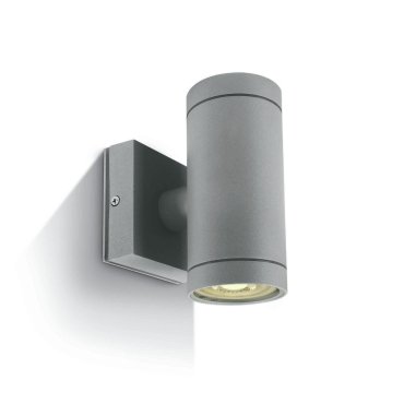 ONE Light GU10 Outdoor Cylinders - Außenwandleuchte - Ø 6,5 x 14,2 cm - IP54 - grau
