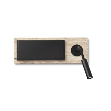 Faro Mood - Wandleuchte mit Leselicht - 37 x 13 x 5 cm - 6W LED inkl. - schwarz &amp; Holz