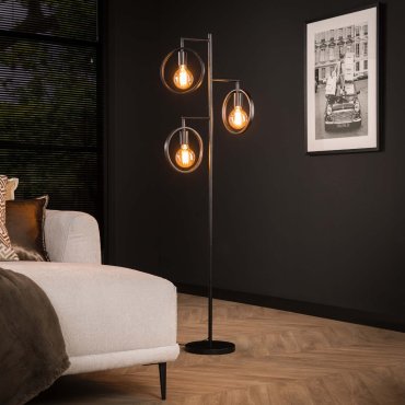 Vico Ring 3L - Stehleuchte - 50 x 22 x 155 cm - Holzkohle