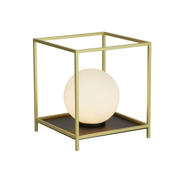 Searchlight Block - Tischleuchte - 18 x 18 x 20,5 cm - Gold und Opal