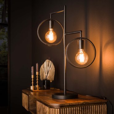 Vico Ring 2L - Tischleuchte - 50 x 22 x 70 cm - Holzkohle