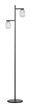 ETH Kristel - stehleuchte - Ø 25 x 154 cm - transparent und schwarz