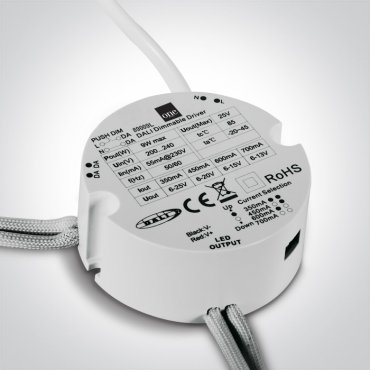 ONE Light - DALI &amp; push to DIM LED-Treiber - Ø 5,7 x 2,4 cm - 230V