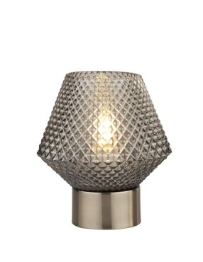 Searchlight Avia - Tischleuchte - Ø 15 x 18 cm - Rauchglas und schwarz