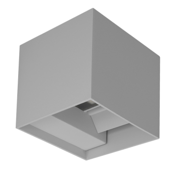 Century Italia Up &amp; Down - Wandleuchte - 10 x 10 x 10 cm - 10W LED inkl. - einstellbare Lichtfarbe - IP65 - grau