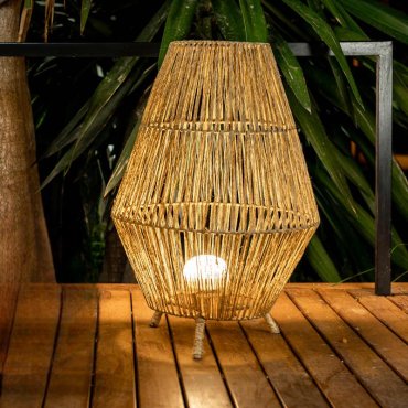 New Garden Sisine - Stehleuchte mit wiederaufladbarem Leuchtmittel und Fernbedienung - Ø 48 x 72 cm - 9W dimmbare LED inkl. -  IP54 - braun