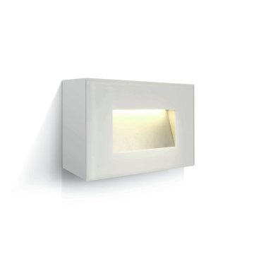 ONE Light Glass Face - Außenwandleuchte - 12 x 5,5 x 8 cm - 4W LED inkl. - IP65 - weiß