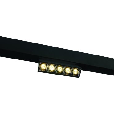 ONE Light Magnetschienensystem MAXI - neigbar linear - Schienenspot - 13,5 x 3,4 x 9,5 cm - 12W LED inkl. - schwarz mit silbernem Reflektor
