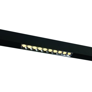ONE Light Magnetschienensystem MAXI - linear - Stromschienenstrahler - 27 x 3,7 x 4,7 cm - 22W DALI dimmbare LED inkl. - schwarz mit silbernem Reflektor