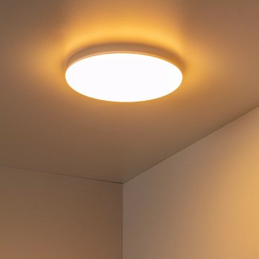 Lucide Olson - Deckenleuchte - Ø 29 x 4,5 cm - 24W LED inkl. - einstellbare Lichtfarbe - IP44 - opal und weiß
