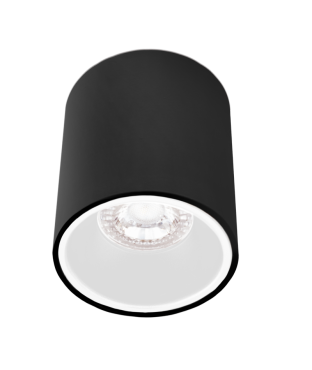 Century Italia Essenza Rondo - Aufbaustrahler 1L - Ø 8 x 9,8 cm - weiß und schwarz
