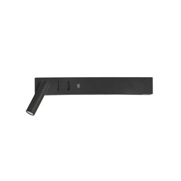 Nova Luce Vida - Wandleuchte mit Schalter und USB-Ladegerät - 35 x 10 x 8 cm - 5W + 3W LED inkl. - sand schwarz