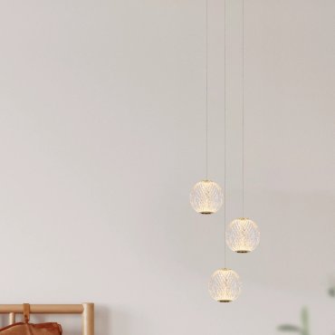 Lucide Cintra - Hängeleuchte - 11 x 25 x 150 cm - 3 x 4,7W LED inkl. - transparent und gold