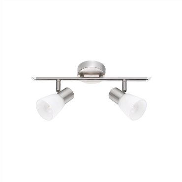 Nova Luce Publico - Aufbaustrahler 2L - 34,2 x 7,8 x 16,2 cm - Nickel satiniert