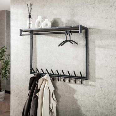 Vico Tenaro – garderobe mit wandablage – 100 × 27 × 80 cm – graphit
