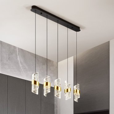 Nova Luce Seneca - Hängelampe - 83 x 150 x 7,5 cm - 41W LED inkl. - gold und schwarz