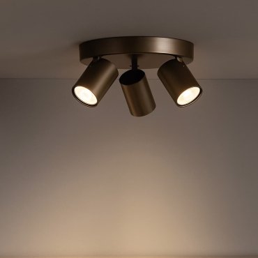 Projectlight Phoebe - Aufbaustrahler 3L - Ø 21 x 7 cm - bronzefarben