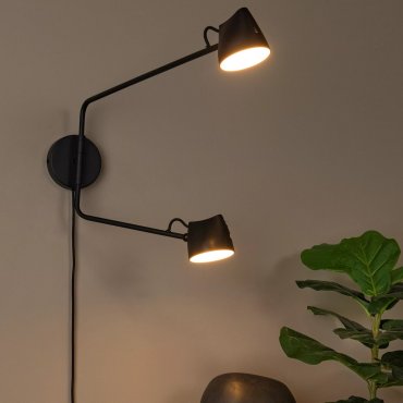 Lucide Milne - Wandleuchte - 35 x 8 x 54 cm - 2 x 8W LED inkl. - schwarz