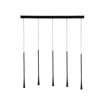 Nova Luce Goccio - Hängeleuchte - 110 x 4,5 x 160 cm - 5 x 7W LED inkl. - schwarz