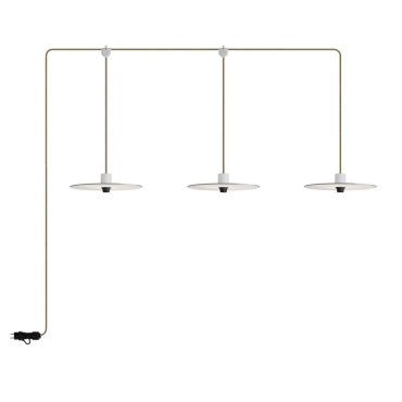 Creative Cables Eiva Ellepì E-snake - tragbare Lichtgirlande - 2,7 Meter Gesamtlänge - 3 x E27-Fassungen mit Silikonkabelhalter - IP65 - weiß