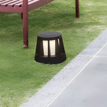 Nova Luce Stark - Gartenpfosten - Ø 16 x 14,6 cm - 8W LED inkl. - IP65 - dunkel anthrazit