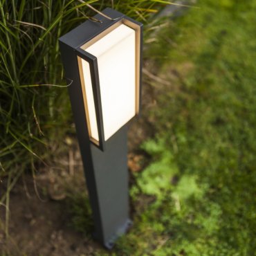 Lutec Qubo - Gartenleuchte - 11 x 9 x 75 cm - 17,3W LED inkl. - IP54 - dunkelgrau