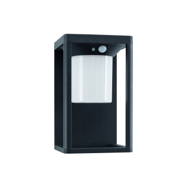 Nova Luce Loveto - Außenwandleuchte mit Solarsensor und Schalter - 14,5 x 16,2 x 24 cm - 1,5W dimmbare LED inkl. - IP65 - anthrazit