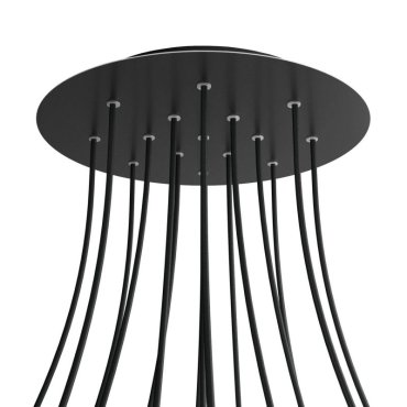 Creative Cables - Rose-One Runde Deckenrosette für 15 Lichtpunkte - Ø 40 x 3,5 cm - schwarz