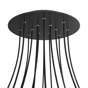 Creative Cables - Rose-One Runde Deckenrosette für 14 Lichtpunkte - Ø 40 x 3,5 cm - schwarz