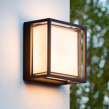 Lucide Singa Led - Wandleuchte für den Außenbereich - 17 x 17 x 10 cm - 10W LED inkl. - IP54 - schwarz