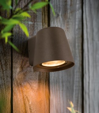VK Lighting Teichos - Außenwandleuchte - 10 x 11 x 9 cm - IP54 - braun