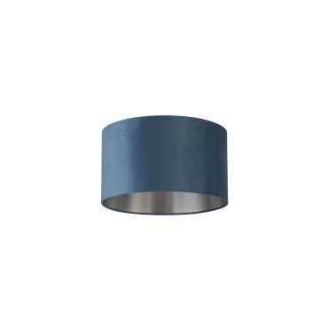 Searchlight Drum Shade – lampenschirm - Ø 38 x 22 cm - aquamarin und silber